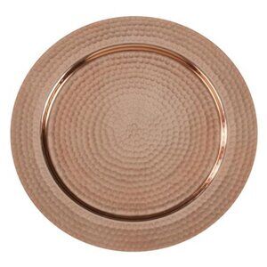 Saro Lifestyle Aluminum Table Chargers with Hammered Rim (Set of 4)